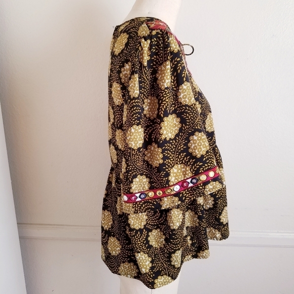 THML‎ | Multi Print Boho Flare Peasant top S - Picture 8 of 8